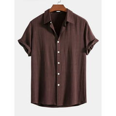 Linen Rayon Shirt & Stripe Pants Set | 2-Piece Smart Casual Outfit