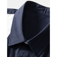 Linen Look Contrast Button Shirt & Pants Set | Smart Casual Outfit