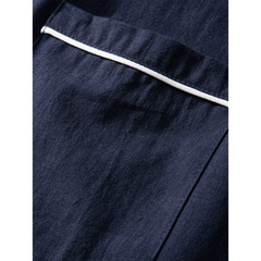 Linen Look Contrast Button Shirt & Pants Set | Smart Casual Outfit