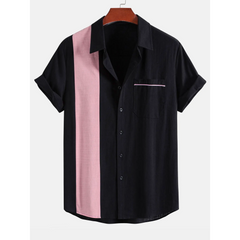 Linen Look Contrast Button Shirt & Pants Set | Smart Casual Outfit