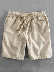 Textured Cuban Shirt & Linen Cotton Drawstring Shorts - 2 Piece Summer Outfit