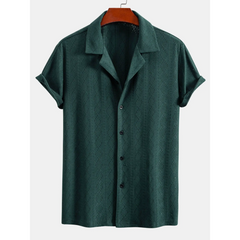 Diamond Texture Cuban Shirt & Linen Pants Set | Smart Casual