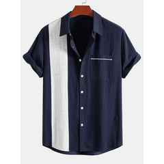 Linen Look Contrast Button Shirt & Pants Set | Smart Casual Outfit
