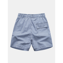 Turtle Print Button Up Shirt & Striped Swim Shorts - 2 Piece Summer Outfit