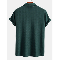 Diamond Texture Cuban Shirt & Linen Pants Set | Smart Casual