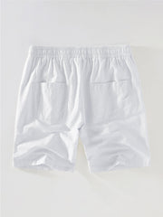 Striped Mesh Cuban Shirt & Linen Drawstring Shorts - 2 Piece Summer Outfit