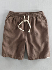 Textured Cuban Shirt & Linen Cotton Drawstring Shorts - 2 Piece Summer Outfit
