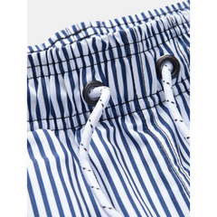 Turtle Print Button Up Shirt & Striped Swim Shorts - 2 Piece Summer Outfit