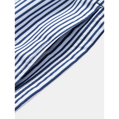 Turtle Print Button Up Shirt & Striped Swim Shorts - 2 Piece Summer Outfit