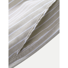 Linen Rayon Shirt & Stripe Pants Set | 2-Piece Smart Casual Outfit