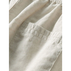Geometric Jacquard Button Up Shirt & Straight Leg Linen Pants - 2 Piece Summer Outfit