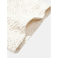 Floral Checkerboard Jacquard Cuban Shirt & Linen Cotton Drawstring Shorts - 2 Piece Summer Outfit