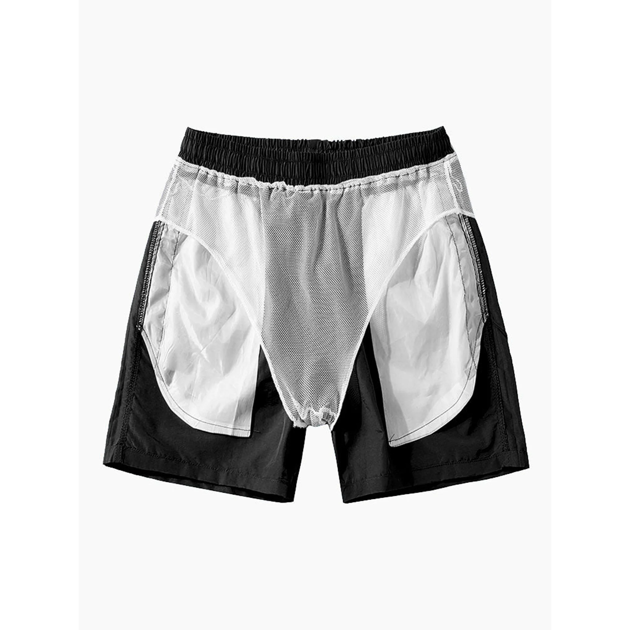 Black and white shorts on a white background