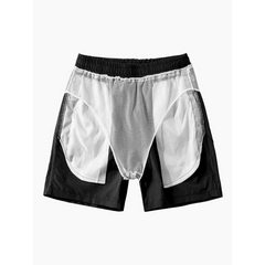 Black and white shorts on a white background