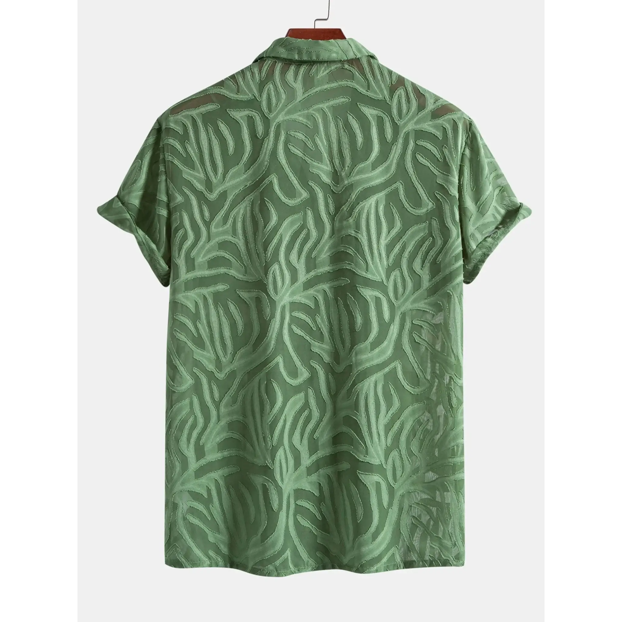 Green Cuban shirt back view