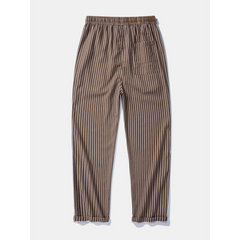 Linen Rayon Shirt & Stripe Pants Set | 2-Piece Smart Casual Outfit