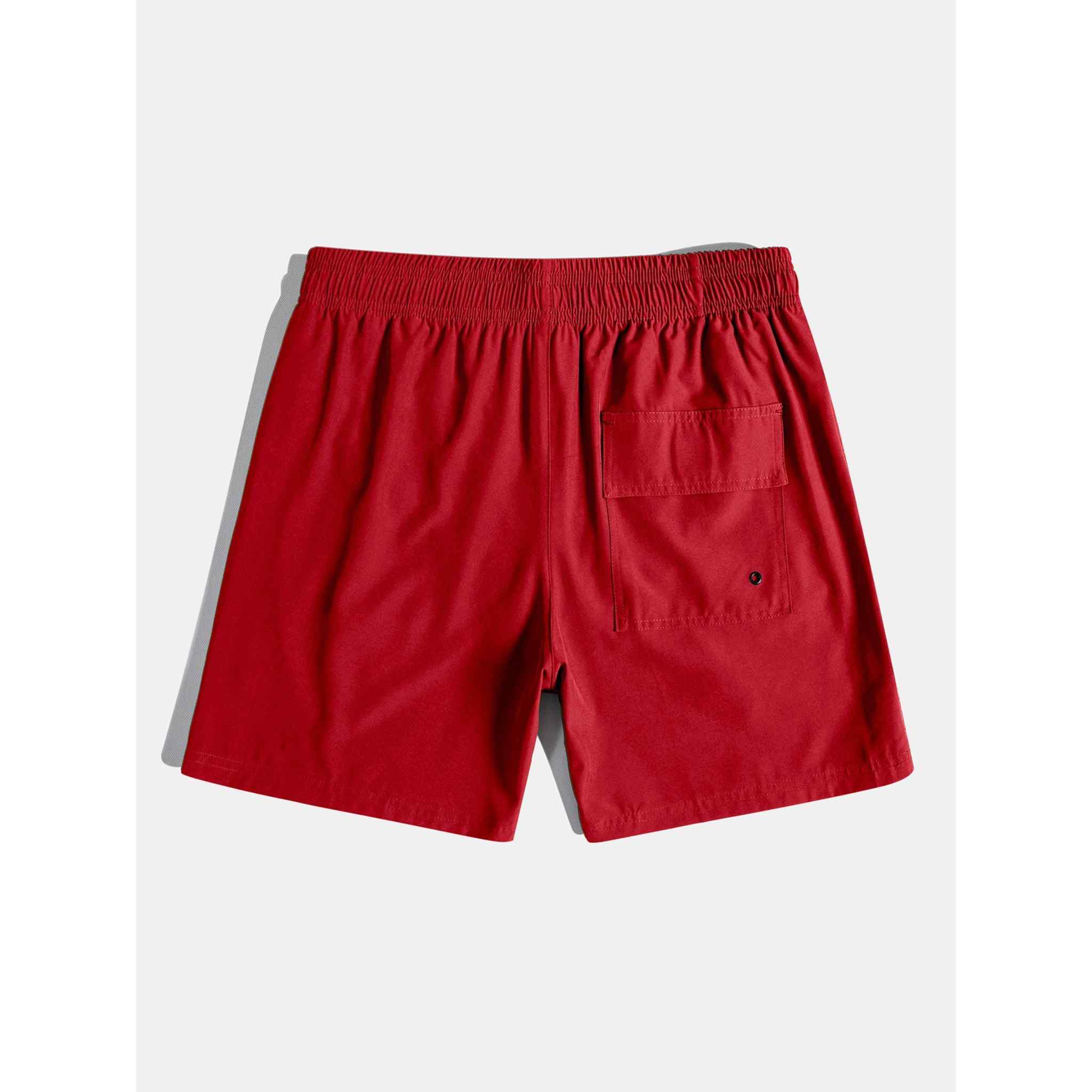 Minimal solid red swim shorts isolated product 