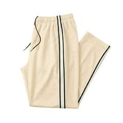 Color-Block Drawstring Jogger Pants | Loose-Fit Straight Leg Sports Trousers