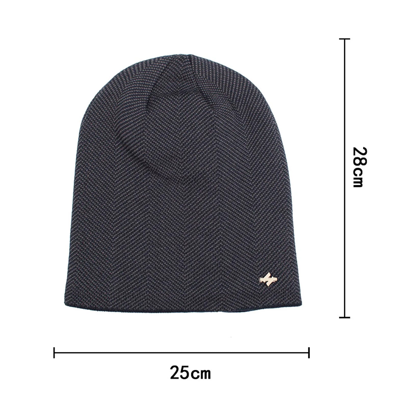 Slouchy knit beanie measurements, 25 cm wide and 28 cm tall