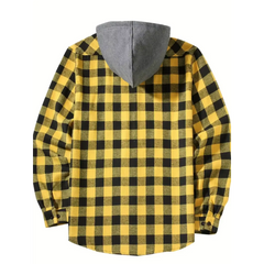 Plaid Hooded Sweatshirt – Casual Zip-Up Hoodie Jacket