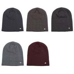 Slouchy knit beanie in black, grey, navy, coffee and red