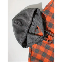 Plaid Hooded Sweatshirt – Casual Zip-Up Hoodie Jacket
