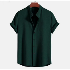 Waffle Button-Up Shirt & Linen Pants Set | Smart Casual Outfit