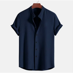 Waffle Button-Up Shirt & Linen Pants Set | Smart Casual Outfit