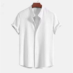 Waffle Button-Up Shirt & Linen Pants Set | Smart Casual Outfit