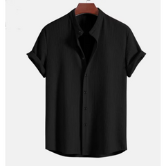 Waffle Button-Up Shirt & Linen Pants Set | Smart Casual Outfit