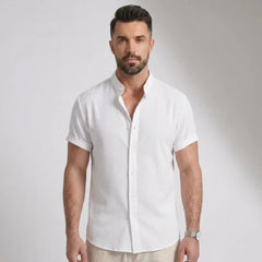 Waffle Button-Up Shirt & Linen Pants Set | Smart Casual Outfit