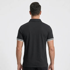 Color-Block Sporty Polo Shirt – Loose-Fit Short Sleeve Casual Tee