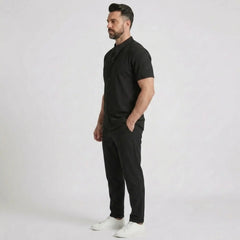 Waffle Button-Up Shirt & Linen Pants Set | Smart Casual Outfit