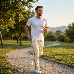 Color-Block Drawstring Jogger Pants | Loose-Fit Straight Leg Sports Trousers