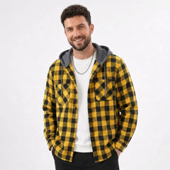 Plaid Hooded Sweatshirt – Casual Zip-Up Hoodie Jacket