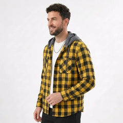 Plaid Hooded Sweatshirt – Casual Zip-Up Hoodie Jacket