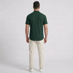 Waffle Button-Up Shirt & Linen Pants Set | Smart Casual Outfit