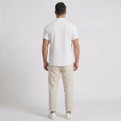 Waffle Button-Up Shirt & Linen Pants Set | Smart Casual Outfit