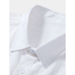 Linen Look Cotton Shirt & Linen Blend Pants Set – Smart Casual Outfit