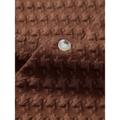 Houndstooth Jacquard Cuban Shirt & Straight Leg Linen Pants - 2 Piece Smart Casual Outfit