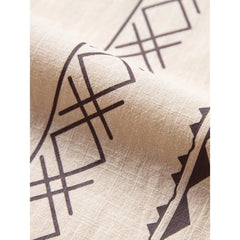 Geometric Print Cotton Shirt & Linen Blend Cropped Pants - 2 Piece Smart Casual Outfit