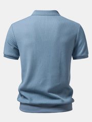 Waffle Johnny Collar Polo & Slim Fit Tapered Pants Set - 2 Piece Smart Casual Outfit