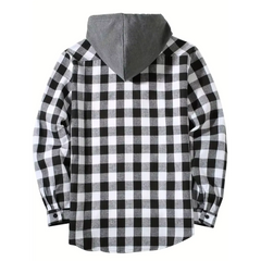 Plaid Hooded Sweatshirt – Casual Zip-Up Hoodie Jacket