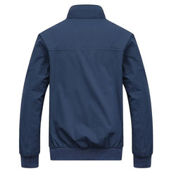 Solid Bomber Jacket | Stand Collar Zip-Up Casual Jacket