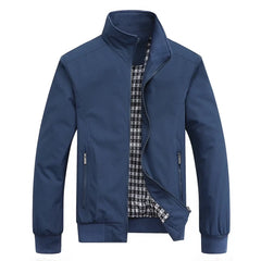 Solid Bomber Jacket | Stand Collar Zip-Up Casual Jacket