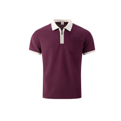 Men's Color Block Waffle Polo Shirt | Slim Fit Short Sleeve Polo