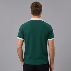 Men's Color Block Waffle Polo Shirt | Slim Fit Short Sleeve Polo