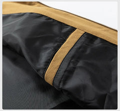 Contrast Lapel Workwear Jacket – British Style Loose Fit Coat