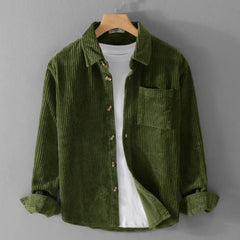 Corduroy Long Sleeve Shirt | Retro Casual Loose Fit Button-Up