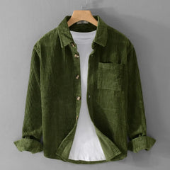 Corduroy Long Sleeve Shirt | Retro Casual Loose Fit Button-Up